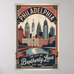 Retro-Reise nach Philadelphia Pennsylvania Poster