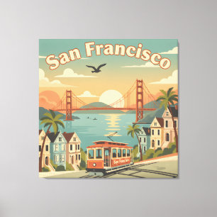 Retro-Reise nach San Francisco Leinwanddruck