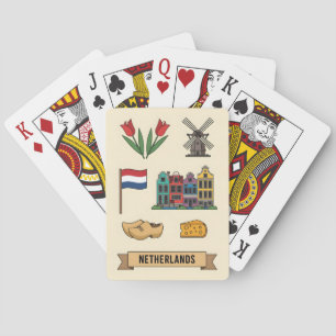Retro-Reise Niederlande Ikonische Kultursymbole Spielkarten