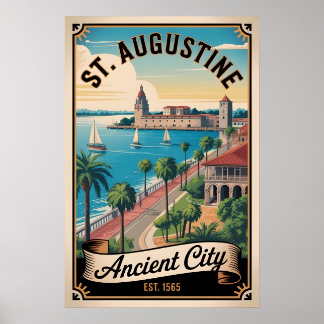 Retro-Reise St. Augustine Florida Poster (Vorne)