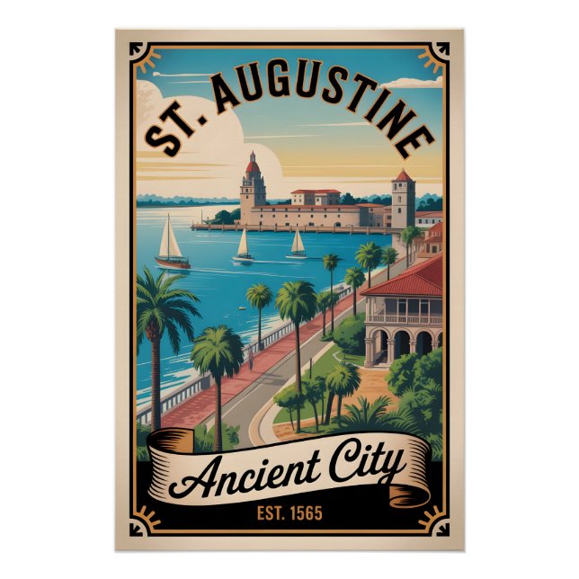 Retro-Reise St. Augustine Florida Poster (Vorderseite)