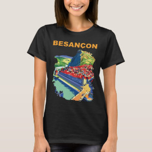 Retro-Reise-T-Shirt Besançon Frankreich Stadtansic T-Shirt
