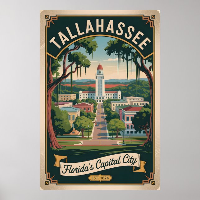 Retro-Reise Tallahassee Florida Poster (Vorne)