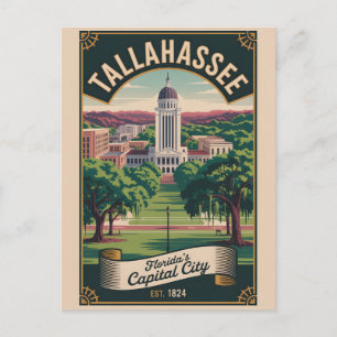 Retro-Reise Tallahassee Florida Postkarte