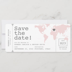 Retro Reise Theme Map Bordkarte Ticket Save The Date