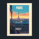 Retro - Reise - Vintage - Paris Postkarte<br><div class="desc">Paris,  die Hauptstadt Frankreichs,  ist eine große europäische Stadt und ein weltweites Zentrum für Kunst,  Mode,  Gastronomie und Kultur.</div>