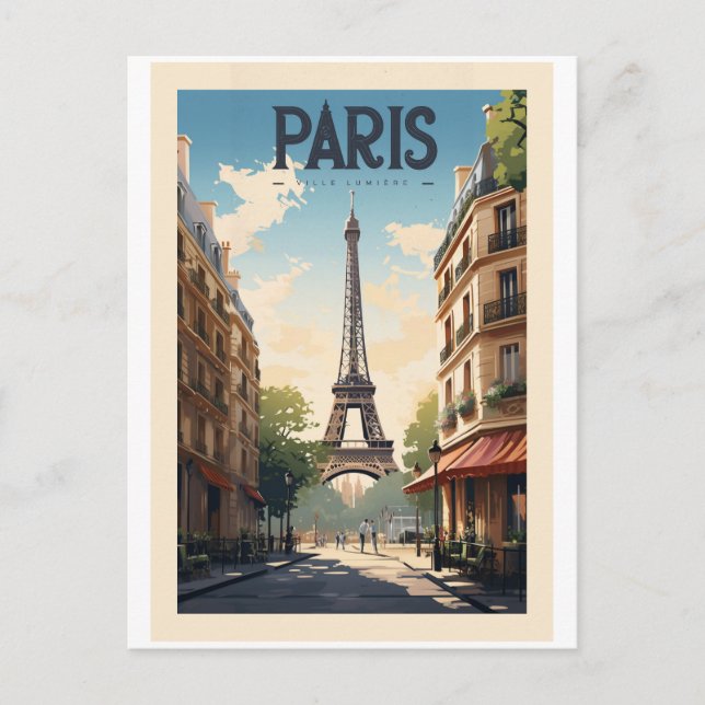 Retro - Reise - Vintage - Paris Postkarte (Vorderseite)