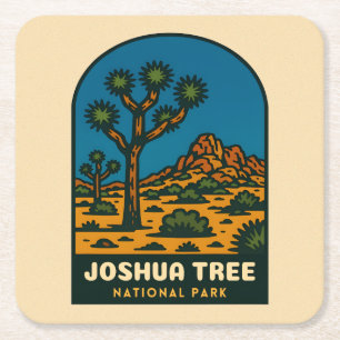 Retro-Reisefotos Joshua-Tree-Nationalpark Rechteckiger Pappuntersetzer