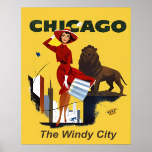 Retro-Reiseplakat Chicago Poster