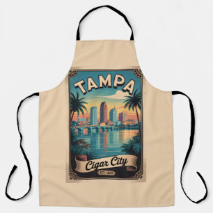Retro-Reiseplakat Kunst aus Tampa Florida im Vinta Schürze