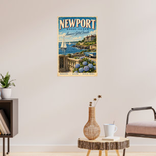 Retro-Reiseplakat Newport Rhode Island Küste  Poster