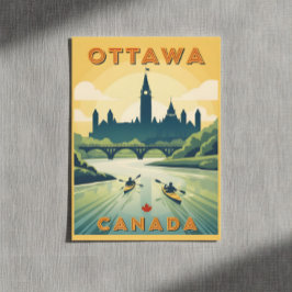 Retro-Reiseplakat von Ottawa Kanada Postkarte