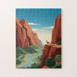 Retro-Reiseplakat Zion-Nationalpark Mitte des 20.