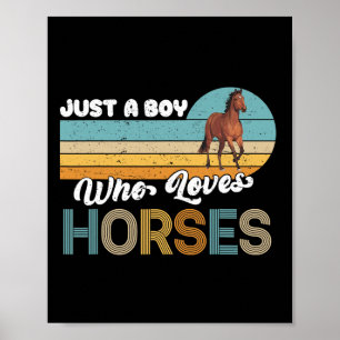 Retro Reitsport Lover Nur ein Junge, der Lieben Poster