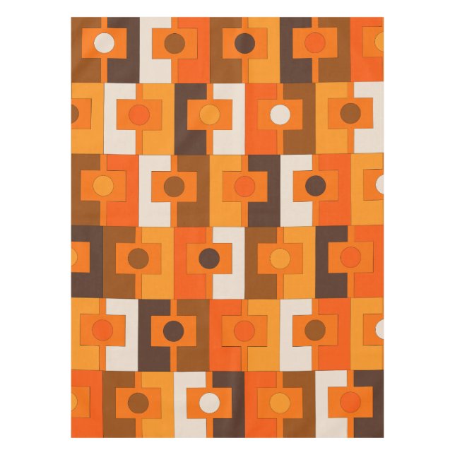 Retro Rektangel Geometric Mid Century Mod Pattern Tischdecke (Vorderseite)