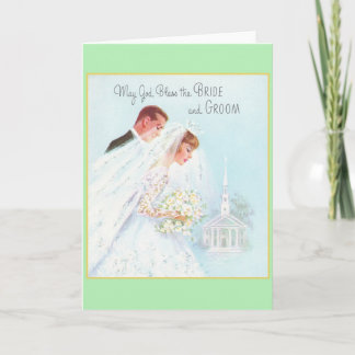Retro-religiöse Hochzeits-Grußkarte Karte