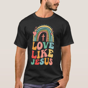 Retro Religious God Christlich Rainbow Liebe like T-Shirt