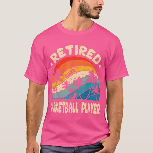 Retro Remüde Basketball Player Vintage Rente T-Shirt (Vorderseite)
