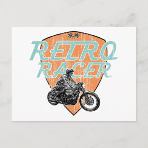 Retro-Rennfahrer Postkarte