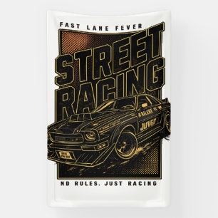 Retro-Rennfieber-Sportwagen-Kunst Banner