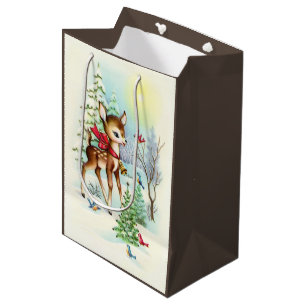 Retro-Rentier Weihnachtsfeier Mittlere Geschenktüte
