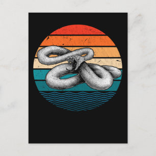Retro Reptil Vintage Schlange Postkarte