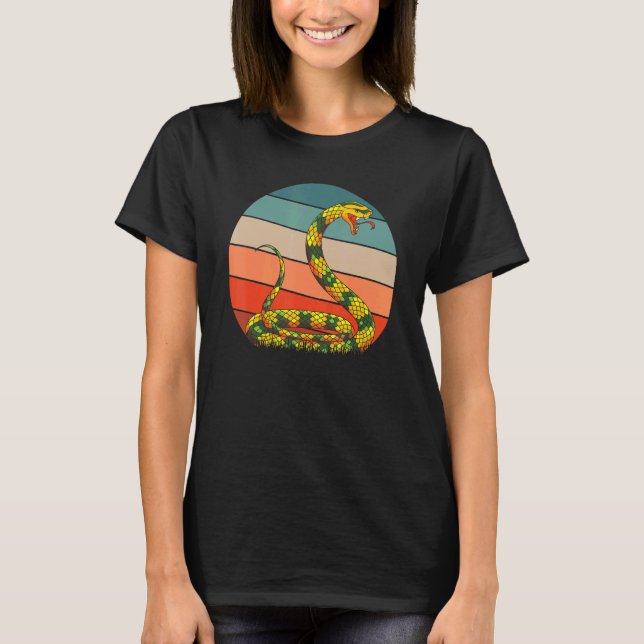 Retro Reptile Keeper Predator Animal   Pet Snake T-Shirt (Vorderseite)