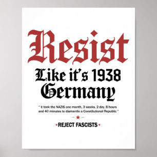 Retro Resist wie 1938 Deutschland Poster