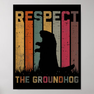 Retro Respekt Das Murmeltier Waldmurmeltier Tier B Poster