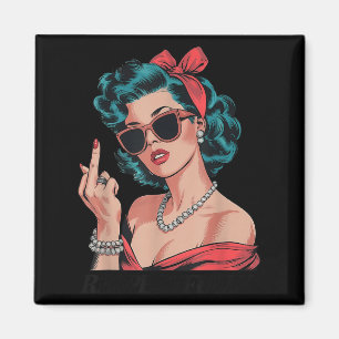 Retro respektvoll lustig N Up Mädchen Sy Stil Magnet