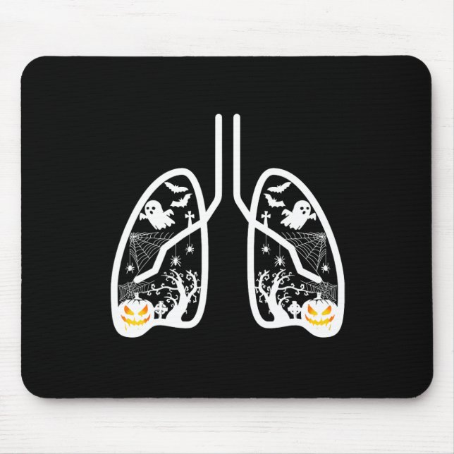 Retro Respiratory Therapist Rt Lung Ghost Pumpkin Mousepad (Vorne)