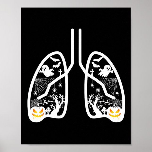 Retro Respiratory Therapist Rt Lung Ghost Pumpkin Poster (Vorne)
