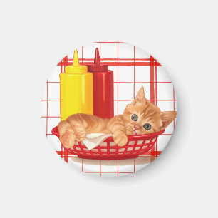 Retro Restaurant-Art-Kätzchen Magnet