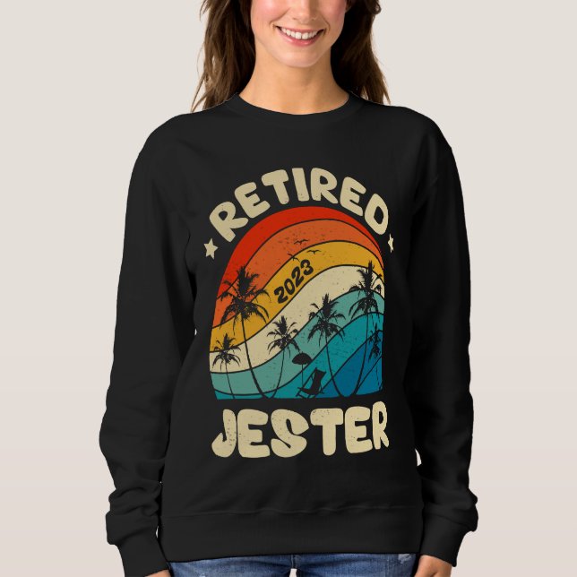 Retro Retired Jester Vintage Retirement Worked Sweatshirt (Vorderseite)