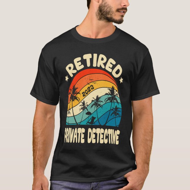 Retro Retired Private Detective Vintage Retirement T-Shirt (Vorderseite)
