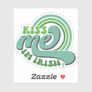 Retro Retro Küss mich, ich bin Ire St. Patrick's D Aufkleber