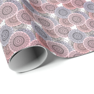 Retro, Retro-Muster, beige, grau elegant Geschenkpapier