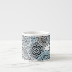 Retro, Retromuster, blau und grau, elegant Espressotasse