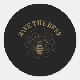 Retro Rettete den Bees Apiary Bee Beekeeper Earth Runder Aufkleber