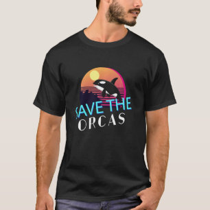 Retro Rettete die Orcas Whale Killer Sea Animals B T-Shirt
