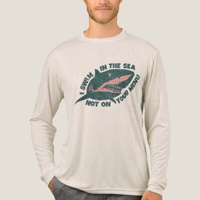Retro-Rettung der Haie Tri-Blend Shirt (Vorderseite)