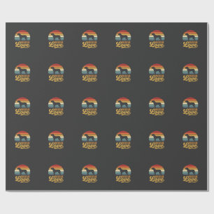 Retro-Rettungshund Sonnenuntergang_1 Geschenkpapier