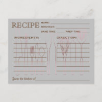 Retro Rezept Card Küchenutensilien gestrichen
