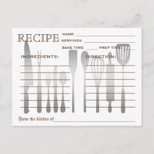 Retro Rezeptkarte gestreift Postkarte