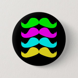 Retro RGB Fluoreszierende Schnurrbärte Button