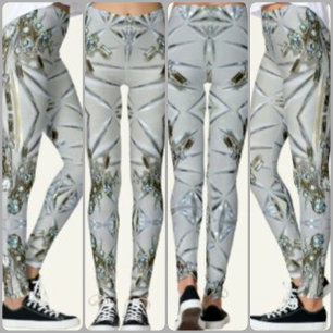 Retro-Rhinstone „Art Deco Chic in silbergrau Leggings