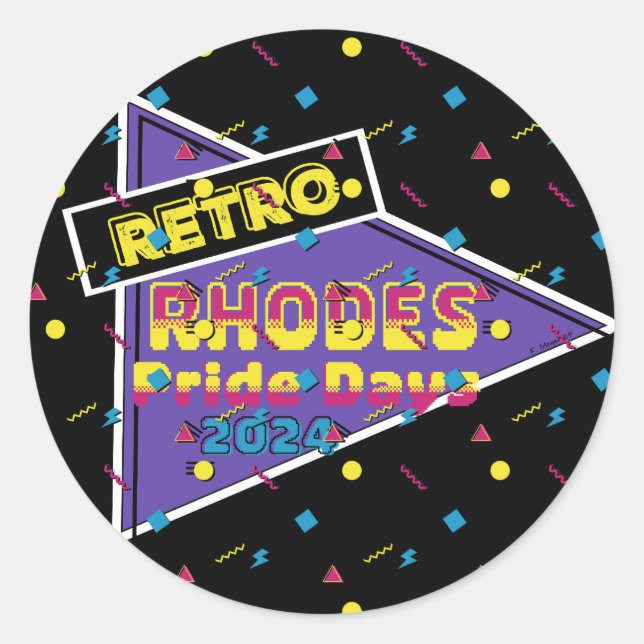 Retro Rhodes Pride Days 2024 Aufkleber (Vorderseite)
