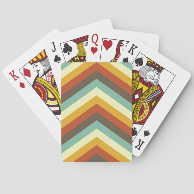 Retro Rhythm Zickzack Spielkarten (Rückseite)