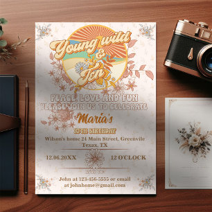 Retro-Rhythmus der ultimative Groovy 10. Geburtsta Einladung