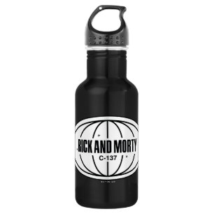 Retro Rick und Morty C-137 Dimension Abzeichen Edelstahlflasche